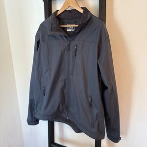 Helly Hansen Mens XL Charcoal Grey Full Zip Fleece Lined Softshell Rain Jacket